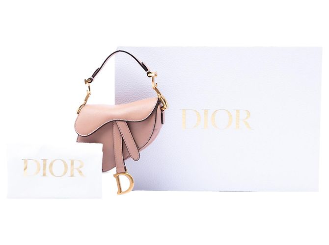 Saddle Borsa a tracolla Dior Micro in pelle di capra marrone - vista 7