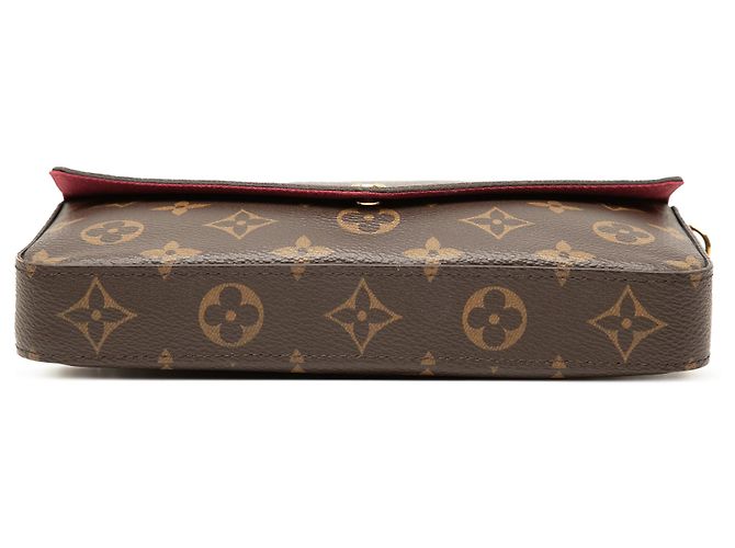 Borsa a tracolla Louis Vuitton Monogram Pochette Felicie Marrone - vista 3