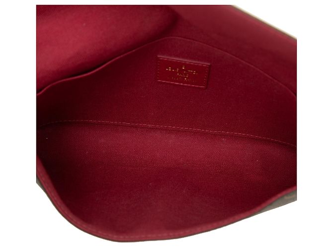 Borsa a tracolla Louis Vuitton Monogram Pochette Felicie Marrone - vista 4