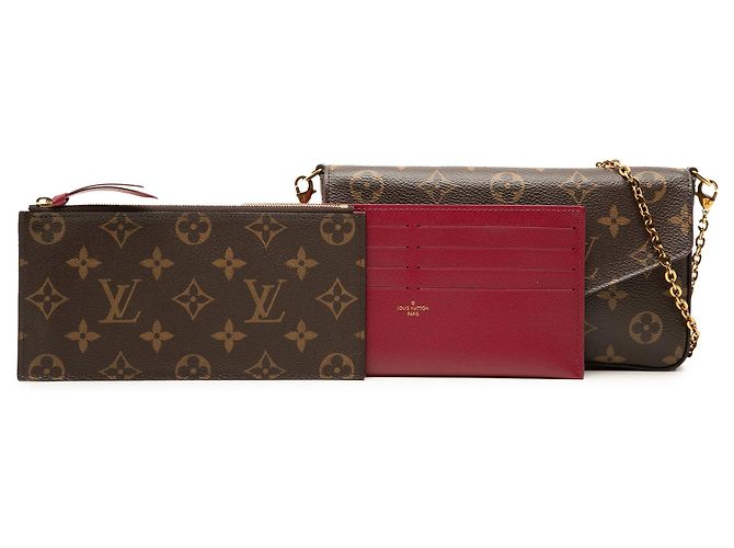 Borsa a tracolla Louis Vuitton Monogram Pochette Felicie Marrone - vista 6