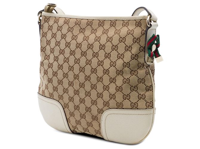 Borsa a tracolla Gucci GG Canvas Web Princy beige - vista 2
