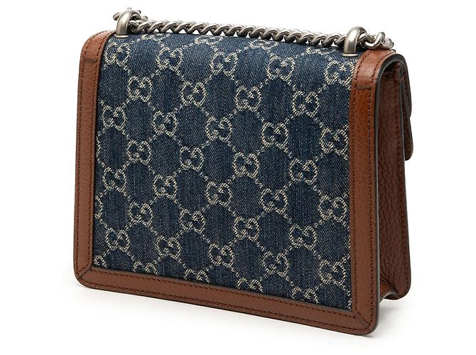 Borsa a tracolla Gucci Small GG Denim Dionysus blu - vista 2