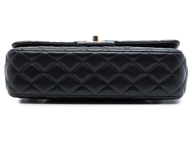 Borsa a tracolla Chanel Medium Classic Lambskin Valentines Heart Charms Single Flap nera Nero - vista 3