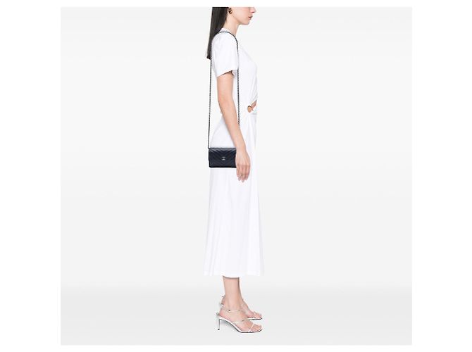 Wallet On Chain Borsa a tracolla Chanel CC Chevron in agnello borchiato blu - vista 6