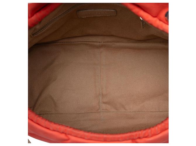 Orange Chanel Laser Cut Fransen Wildleder Flap Bag - Ansicht 4