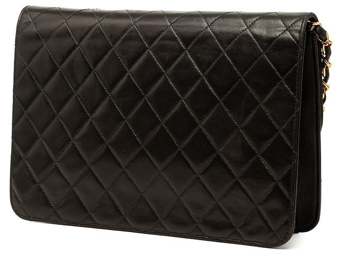 Borsa a tracolla Chanel Medium CC in agnello trapuntato nero - vista 2