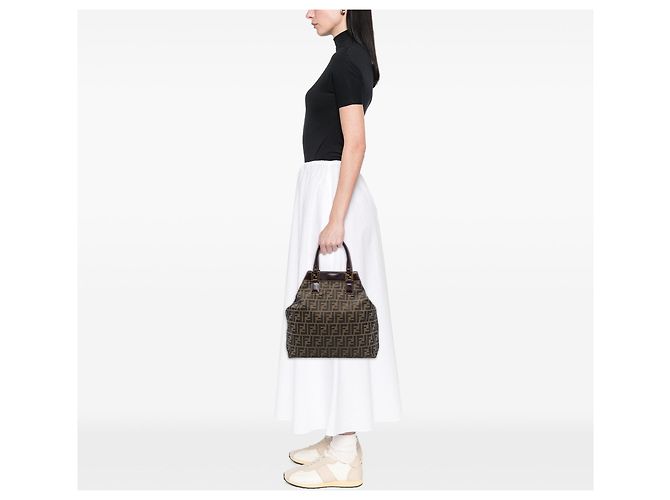 Tote in tela Zucca marrone Fendi - vista 6