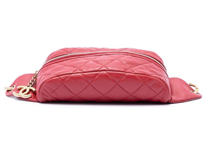 Chanel CC gesteppte Lammfell-Gürteltasche in Rot - Ansicht 3