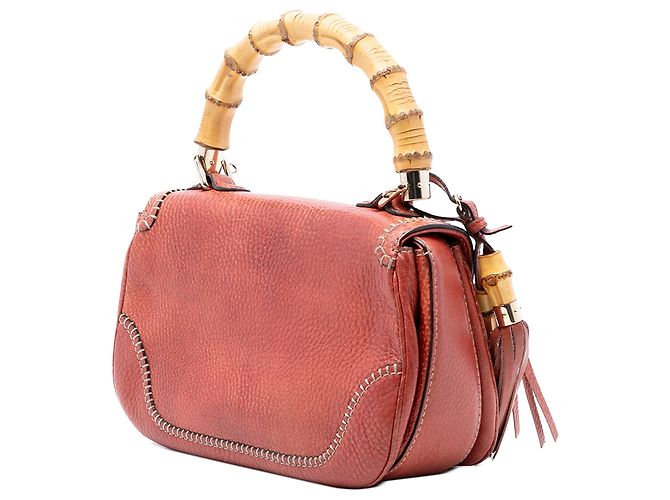Borsa Gucci Medium New Bamboo in pelle rossa Rosso - vista 2