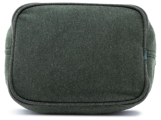 Borsa a tracolla in cotone verde Fendi - vista 3