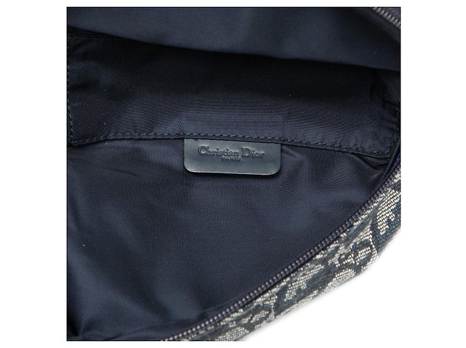 Pochette Saddle Diorissimo in tela blu Dior - vista 4