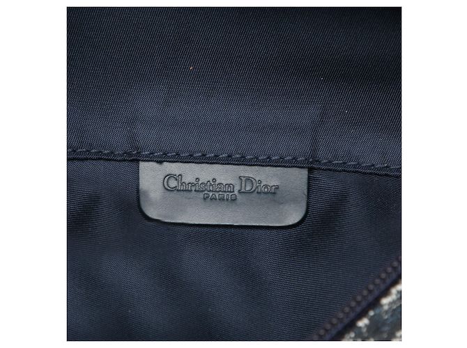 Pochette Saddle Diorissimo in tela blu Dior - vista 5
