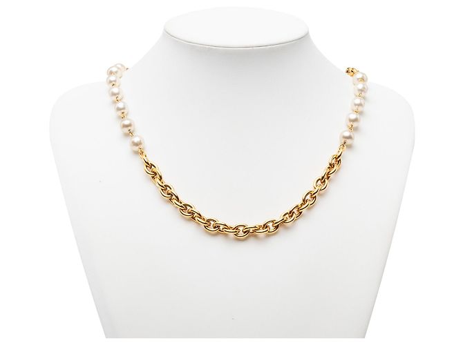 Collana a catena con perle finte placcata oro Gold Chanel Gold D'oro - vista 4