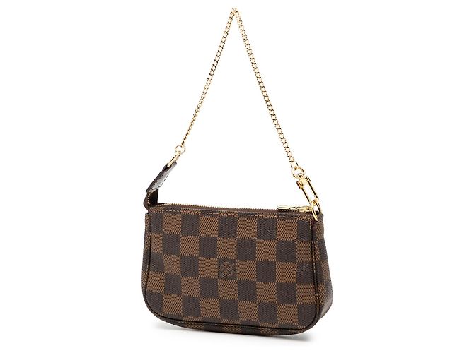 Borsa a mano Mini Pochette Accessoires Louis Vuitton Damier Ebene marrone - vista 2