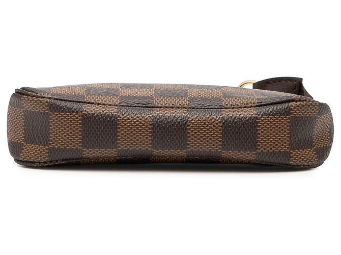 Borsa a mano Mini Pochette Accessoires Louis Vuitton Damier Ebene marrone - vista 3