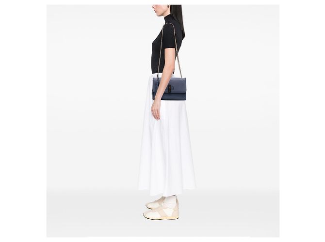 Bolso bandolera Gucci Medium Leather Miss Bamboo azul - vista 6