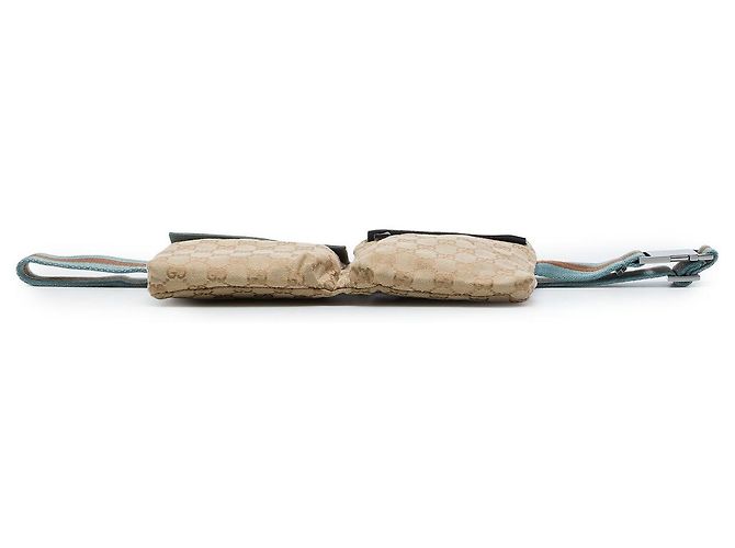 Gucci GG Canvas Web Gürteltasche mit Doppelbrust beige - Ansicht 3