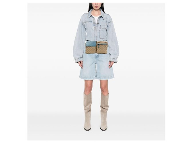 Gucci GG Canvas Web Gürteltasche mit Doppelbrust beige - Ansicht 6