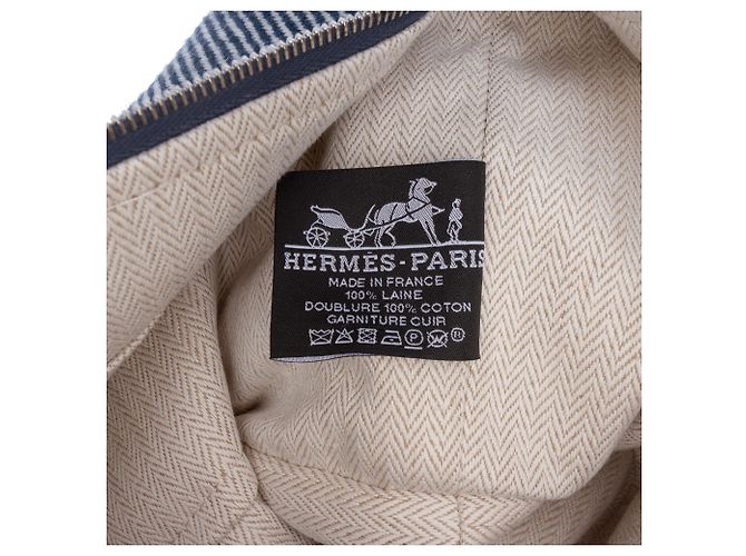 Borsa Vanity Hermès Small Wool Bride A Brac Natte Case in lana blu - vista 5