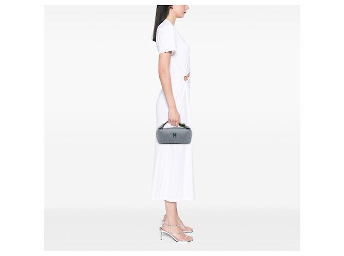 Borsa Vanity Hermès Small Wool Bride A Brac Natte Case in lana blu - vista 6