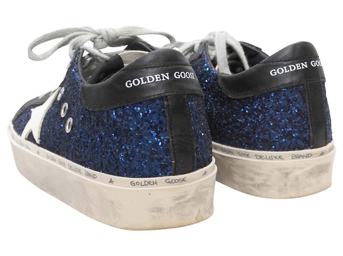 Glitzer-Plateau-Sneaker Low-Top Navy & Multicolor Golden Goose Größe 8 - Ansicht 4