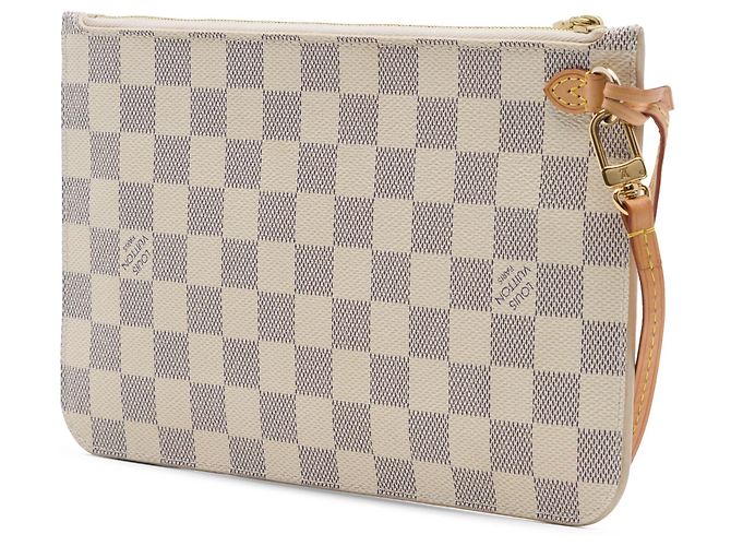 Pochette Louis Vuitton Damier Azur Neverfull MM Blanche - vue 2