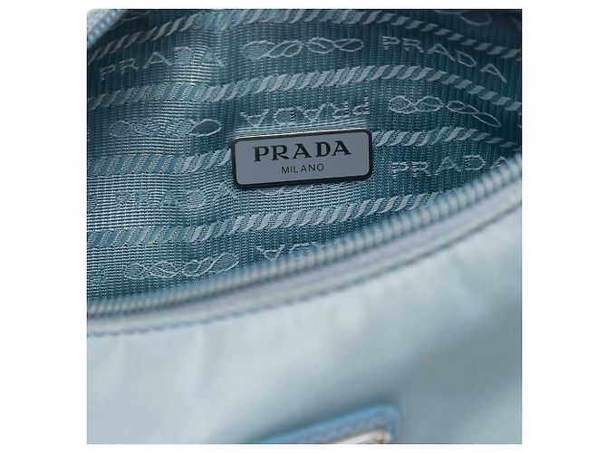 Borsa a tracolla blu Prada Tessuto Re Edition 2000 - vista 5