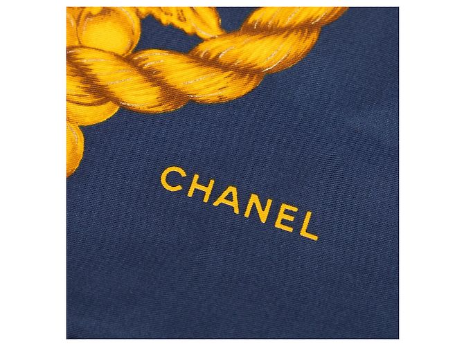 Sciarpa in seta blu Chanel Golden Rope Tassel Grape - vista 2