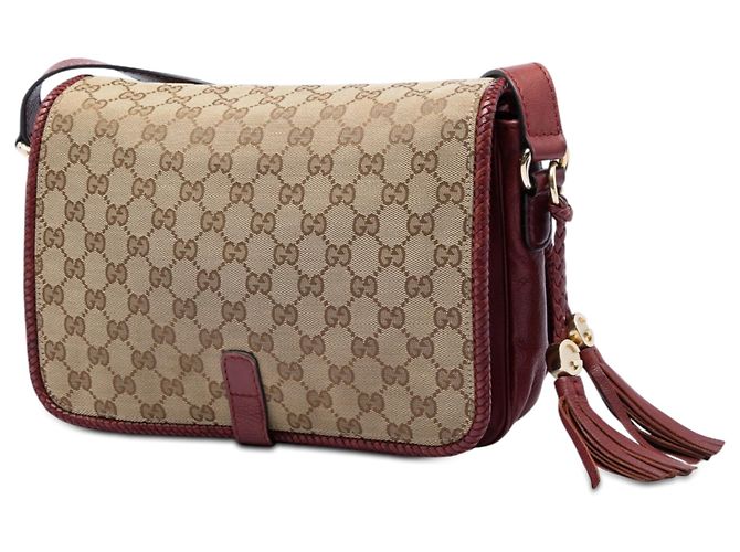 Borsa a tracolla Gucci GG Canvas Marrakech rossa Rosso - vista 2
