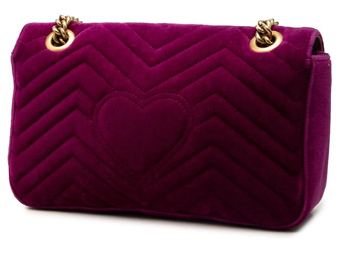 Borsa a tracolla Gucci Medium GG Marmont Matelasse in velluto viola Porpora - vista 2