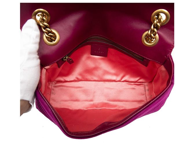 Borsa a tracolla Gucci Medium GG Marmont Matelasse in velluto viola Porpora - vista 4