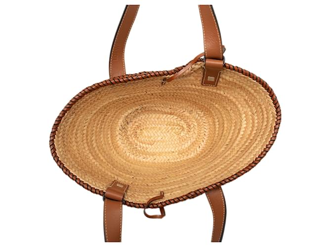 Borsa Tote LOEWE Small Raffia Anagram beige - vista 4