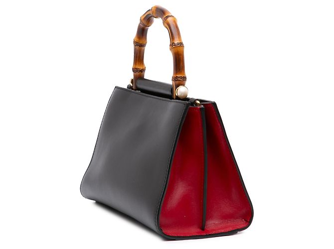 Borsa Gucci Mini Nappa Bamboo Web Nymphaea nera Nero - vista 2