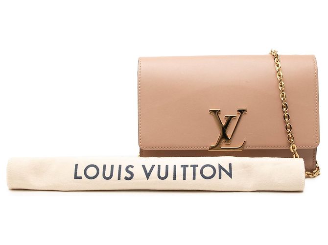 Borsa a tracolla Louis Vuitton Louise Chain GM Tan Cammello - vista 8