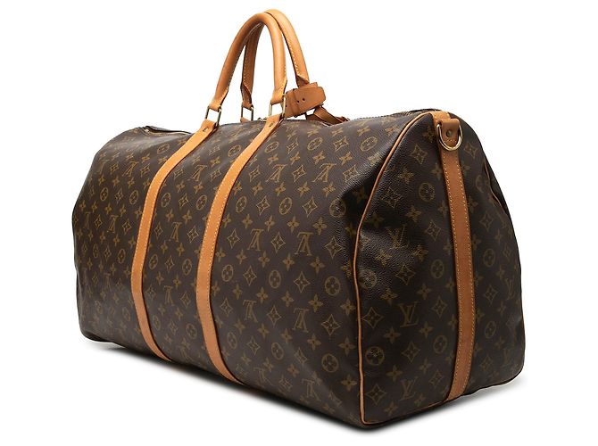 Borsa da viaggio marrone Louis Vuitton Monogram Keepall Bandouliere 60 - vista 2