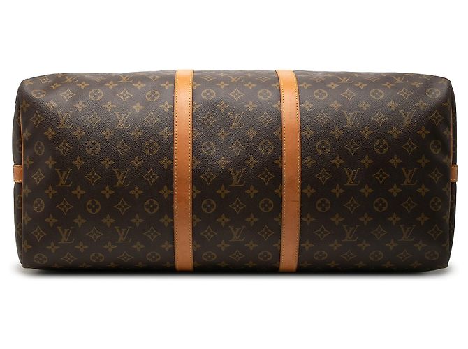Borsa da viaggio marrone Louis Vuitton Monogram Keepall Bandouliere 60 - vista 3