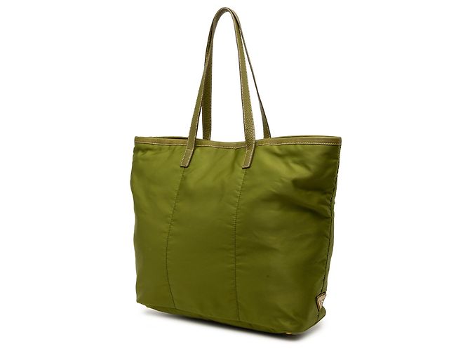 Tote Prada Tessuto Canapa Logo verde - vista 2