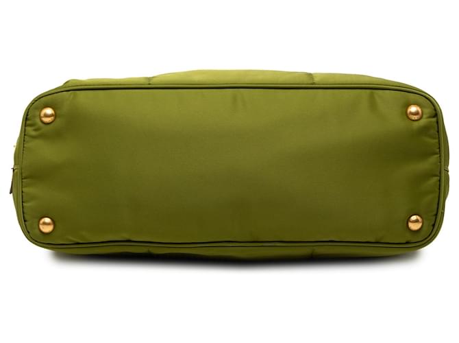 Tote Prada Tessuto Canapa Logo verde - vista 3