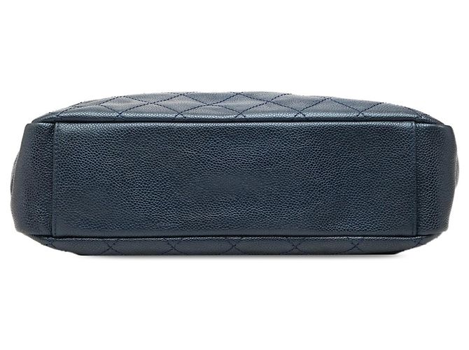 Blue Chanel Medium Caviar Iridescent Chic Shopping Tote - view 3