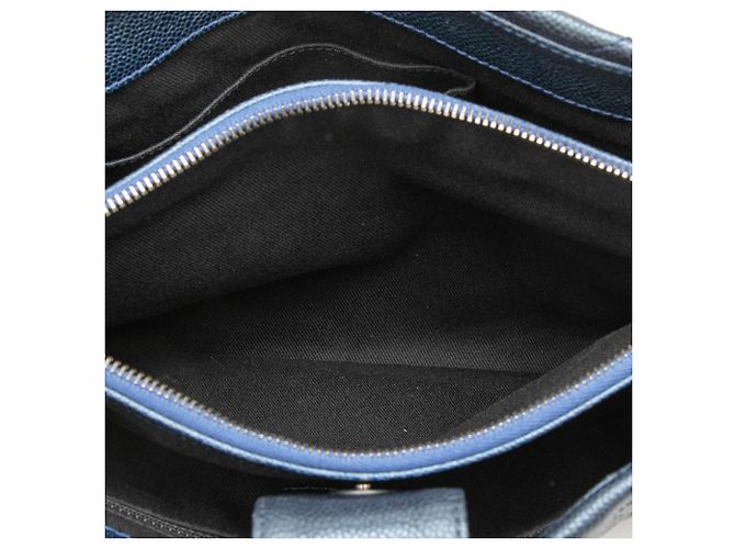 Blue Chanel Medium Caviar Iridescent Chic Shopping Tote - view 4