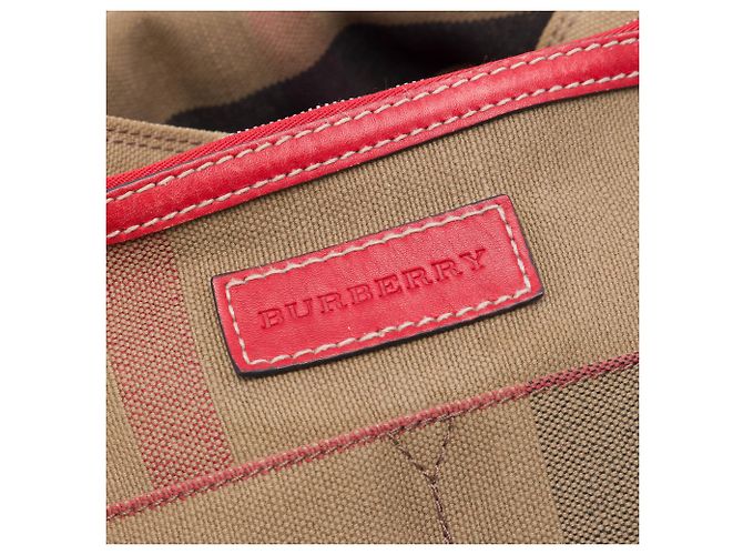 Borsa a secchiello e borsa a mano Burberry Medium Mega Check Canvas Ashby marrone - vista 5