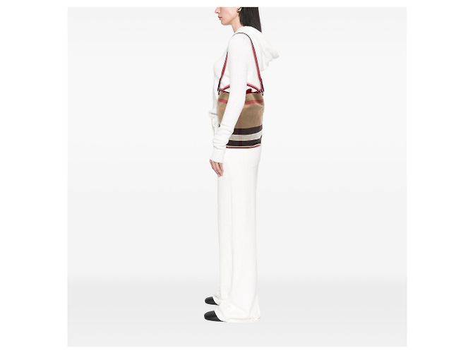 Borsa a secchiello e borsa a mano Burberry Medium Mega Check Canvas Ashby marrone - vista 6