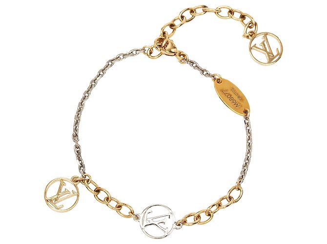 Bracciale Logomania in ottone placcato oro Louis Vuitton Gold D'oro - vista 3