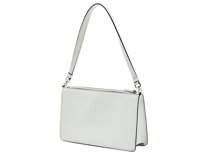 Borsa a tracolla in pelle spazzolata bianca Prada Bianco - vista 2