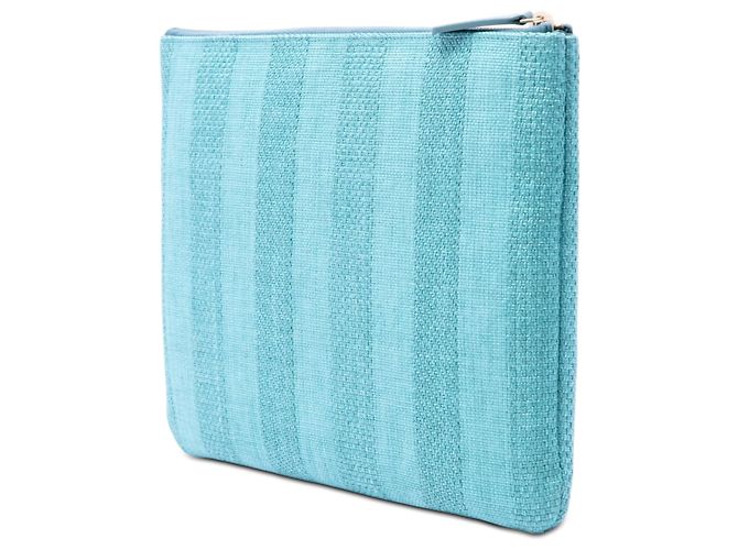 Clutch Chanel Medium Tweed Deauville O Case Blu - vista 2