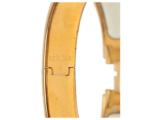 Bracciale Hermès Clic H in smalto bianco stretto PM - vista 4