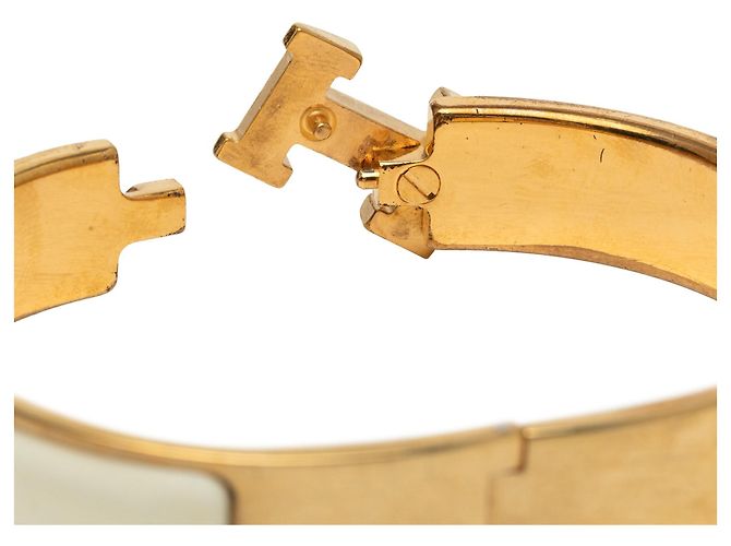 Bracciale Hermès Clic H in smalto bianco stretto PM - vista 5