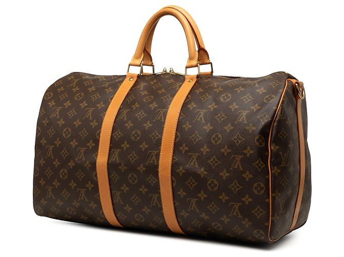 Borsa da viaggio marrone Louis Vuitton Monogram Keepall Bandouliere 50 - vista 2