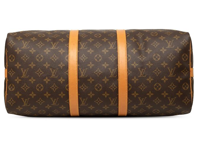 Borsa da viaggio marrone Louis Vuitton Monogram Keepall Bandouliere 50 - vista 3