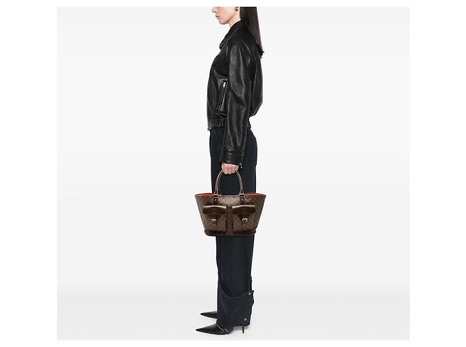 Borsa Tote Louis Vuitton Damier Ebene Manosque GM marrone - vista 6